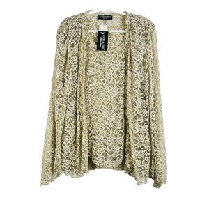 Teatro Dei Sogni by Beppe Bondi Lace Sheer Tank Top & Button Blouse Sizes 8 & 14